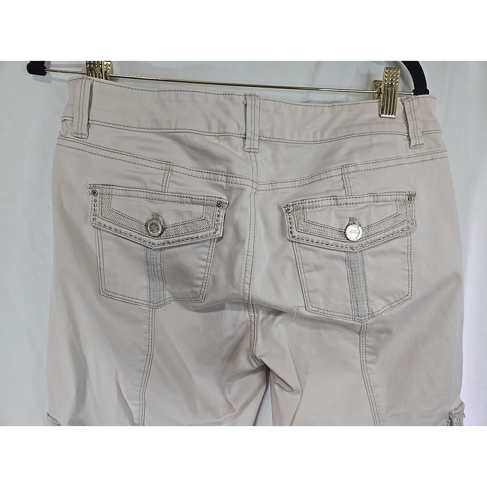 White House Black Market 4 Slim Ankle Cargo Pants Beige Stretch Tailored Fit - Picture 5 of 10